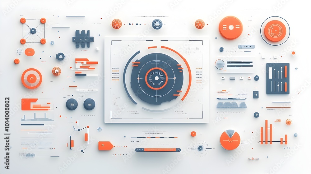 Poster minimalist digital design with clean lines subtle textures and sophisticated data visualizations ele