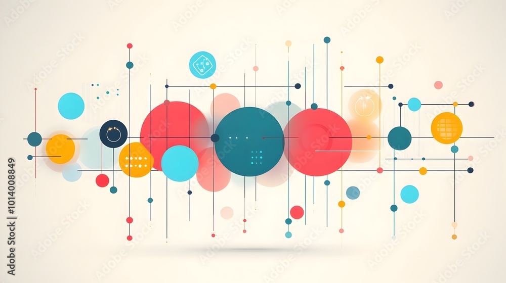 Poster minimalist digital pattern with clean geometric lines and subtle gradient color effects conveying th