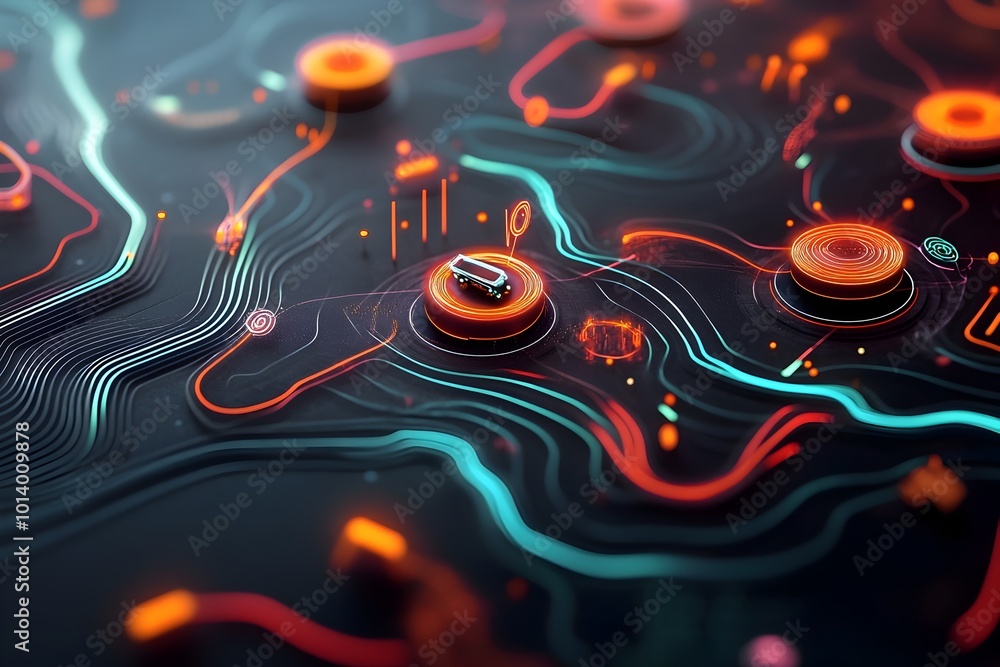 Poster mesmerizing visualization of a smart mobility grid network with interconnected energy flows an abstr