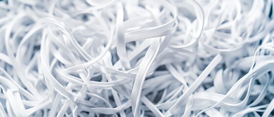 close-up of tangled white cable chaos background.