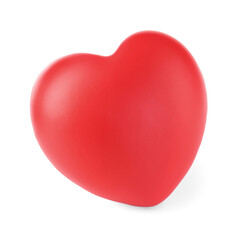One red decorative heart isolated on white