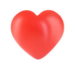 One red decorative heart isolated on white