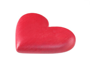 One red decorative heart isolated on white