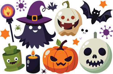 Halloween elements vector illustration