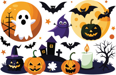 Halloween elements vector illustration