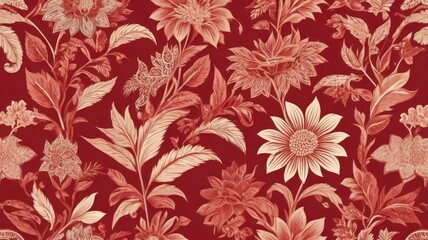 Obraz premium Indonesian batik motifs with very distinctive Red background