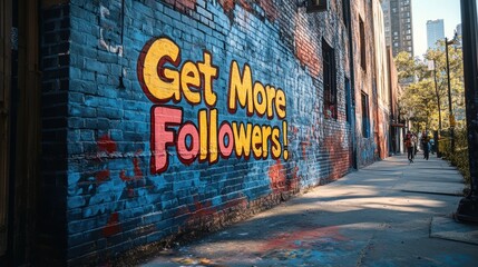 Colorful Mural Encouraging Social Media Engagement