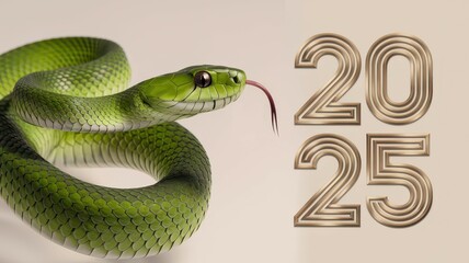 Naklejka premium 2025 new year hd wallpaper snake year chinese