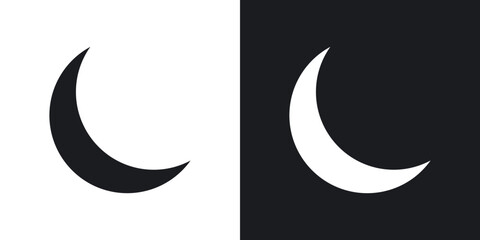 Moon vector flat icon set.eps