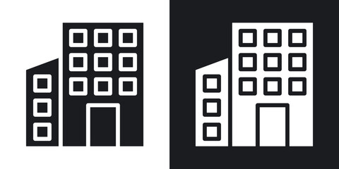 Office buildings vector flat icon set.eps