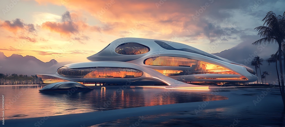 Aufkleber a futuristic skyscraper with a unique architectural design and advanced building technologies