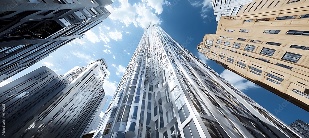 Aufkleber a futuristic skyscraper with a unique architectural design and advanced building technologies