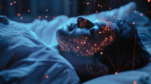 A visual of someone's brain activity during REM sleep, showing the dream state.