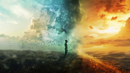 A visual of someone transitioning from wakefulness to a dream state, emphasizing the boundary between the two worlds.