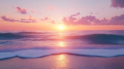 Fototapeta premium A serene beach scene captured with split tone colors under a vibrant sunset