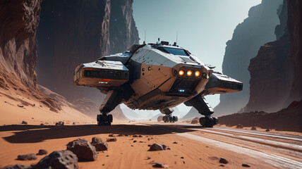 Amidst interstellar trade routes, smugglers navigate treacherous routes, their ships equipped with stealth technology and laser countermeasures to evade detection, Generative AI