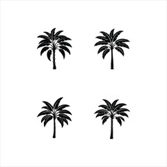 Obraz premium banana tree one color vector