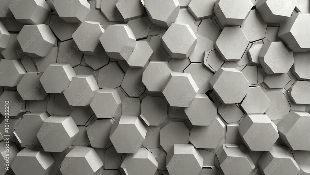 Poster abstract background with white hexagons in a seamless pattern