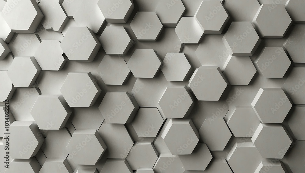Poster abstract background with white hexagons in a seamless pattern