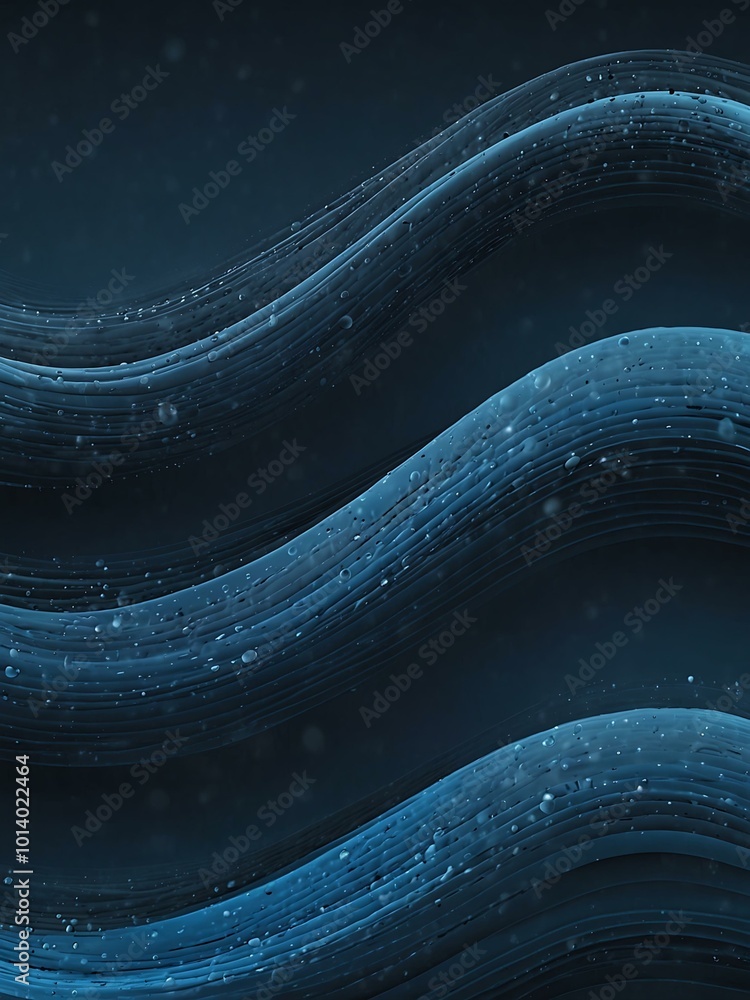 Poster abstract blue background with wave patterns.