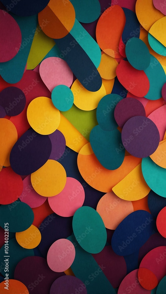 Poster abstract colorful background with various shapes.
