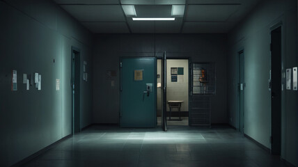 Within the solitary confinement unit, prisoners endure isolation and solitude, their days spent in darkness as they grapple with the psychological toll of confinement, Generative AI