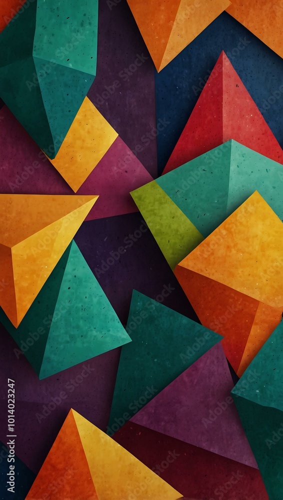 Poster abstract geometric background with colorful shapes and textures.