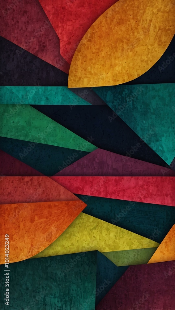 Aufkleber abstract geometric background with colorful shapes and textures.