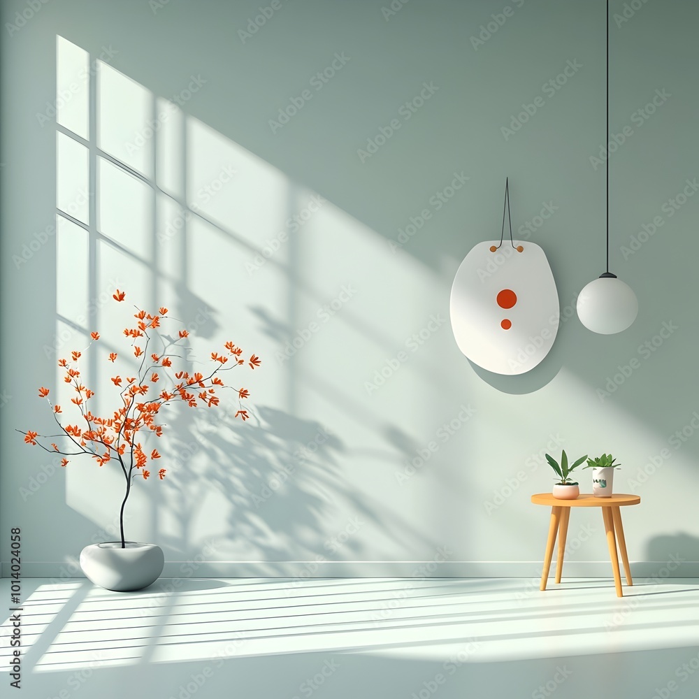 Poster the minimalist 3d studio product showcase with soft natural lighting and shadow a clean contemporary