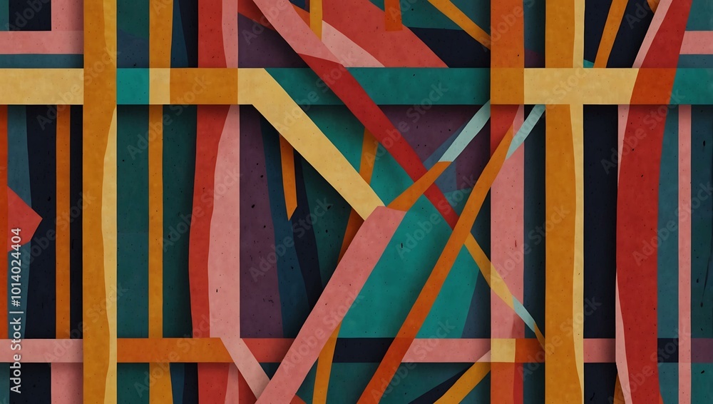 Poster abstract pattern with bold lines.