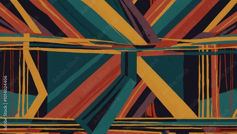 Poster abstract pattern with bold lines.