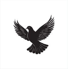 pigeon isolated on white background, bird, silhouette, eagle, vector, flying, animal, illustration, wing, nature, black, birds, dove, feather, wings, tattoo, fly, hawk, design, wildlife, flight, freed
