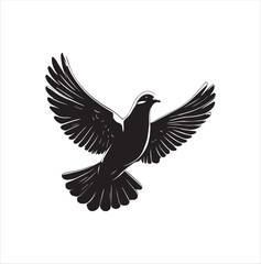 pigeon isolated on white background, bird, silhouette, eagle, vector, flying, animal, illustration, wing, nature, black, birds, dove, feather, wings, tattoo, fly, hawk, design, wildlife, flight, freed