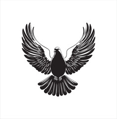 pigeon isolated on white background, bird, silhouette, eagle, vector, flying, animal, illustration, wing, nature, black, birds, dove, feather, wings, tattoo, fly, hawk, design, wildlife, flight, freed