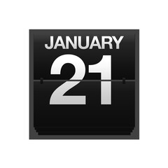 Counter calendar January 21.