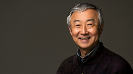 A warm portrait of a smiling, handsome senior male, showcasing his friendly demeanor and approachable personality