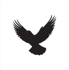 pigeon isolated on white background, bird, silhouette, eagle, vector, flying, animal, illustration, wing, nature, black, birds, dove, feather, wings, tattoo, fly, hawk, design, wildlife, flight, freed
