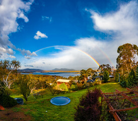 Rainbow on Jindabyne Lake, New South Wales, Australia