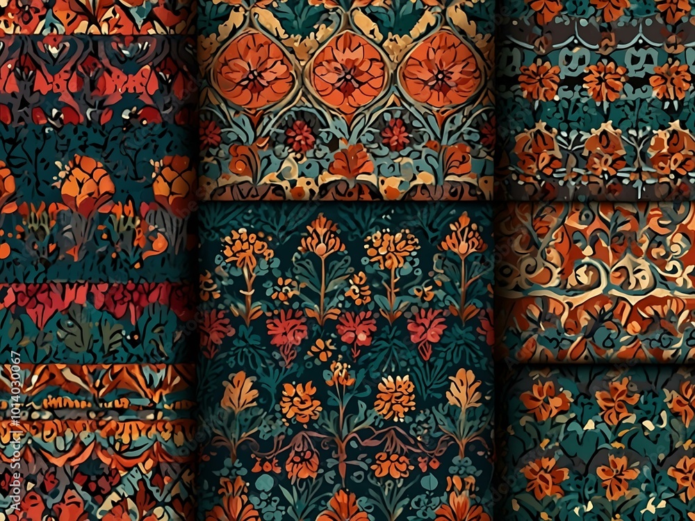 Poster beautiful seamless patterns for design projects.