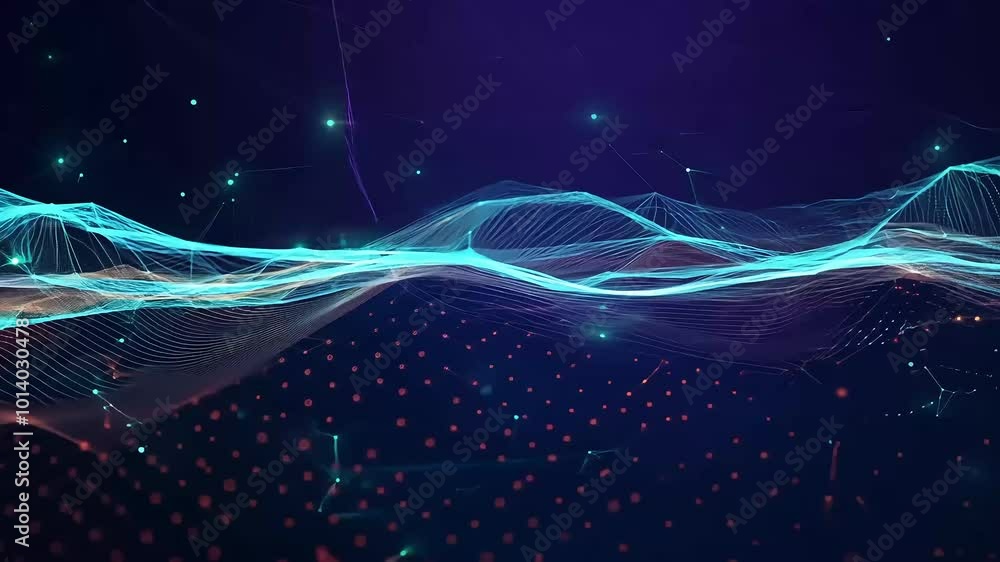 Poster dive world big data visualization dynamic abstract animation illustrating concept digital communicat