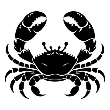 recommend clip art: Crab silhouette on white background