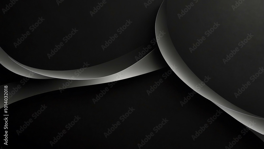 Poster black background with a subtle white curve in the center.