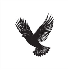 pigeon isolated on white background, bird, silhouette, eagle, vector, flying, animal, illustration, wing, nature, black, birds, dove, feather, wings, tattoo, fly, hawk, design,Art & Illustration