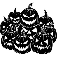 set of halloween pumpkins