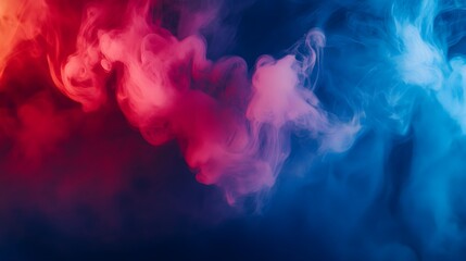 Obraz premium Red smoke on a blue background, mystic texture, neon colors