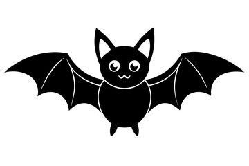 Halloween bat character. Illustration for Halloween decorations. Simple vector with cute animal from different side. Cartoon flat vector isolated on colorful background. 