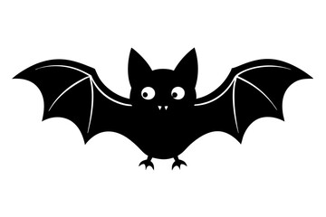 Halloween bat character. Illustration for Halloween decorations. Simple vector with cute animal from different side. Cartoon flat vector isolated on colorful background. 