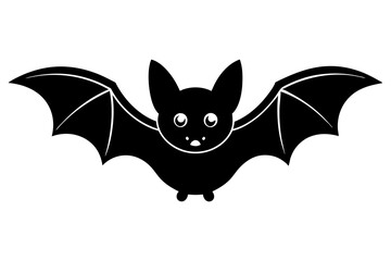 Halloween bat character. Illustration for Halloween decorations. Simple vector with cute animal from different side. Cartoon flat vector isolated on colorful background. 