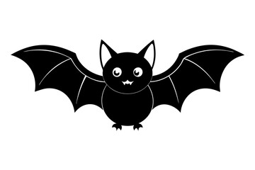 Halloween bat character. Illustration for Halloween decorations. Simple vector with cute animal from different side. Cartoon flat vector isolated on colorful background. 