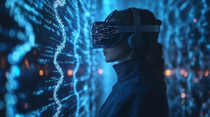 Scientists explore DNA structures using virtual reality technology in a modern laboratory setting